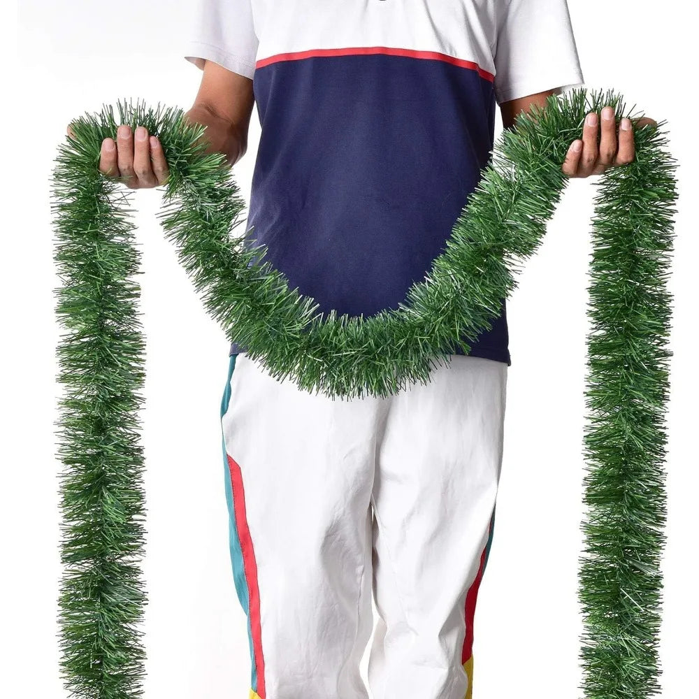 Christmas Garland Decoration, 32.8 Foot Artificial Pine Garland Holiday Decor for Outdoor Indoor Green Greenery Fireplaces Holid