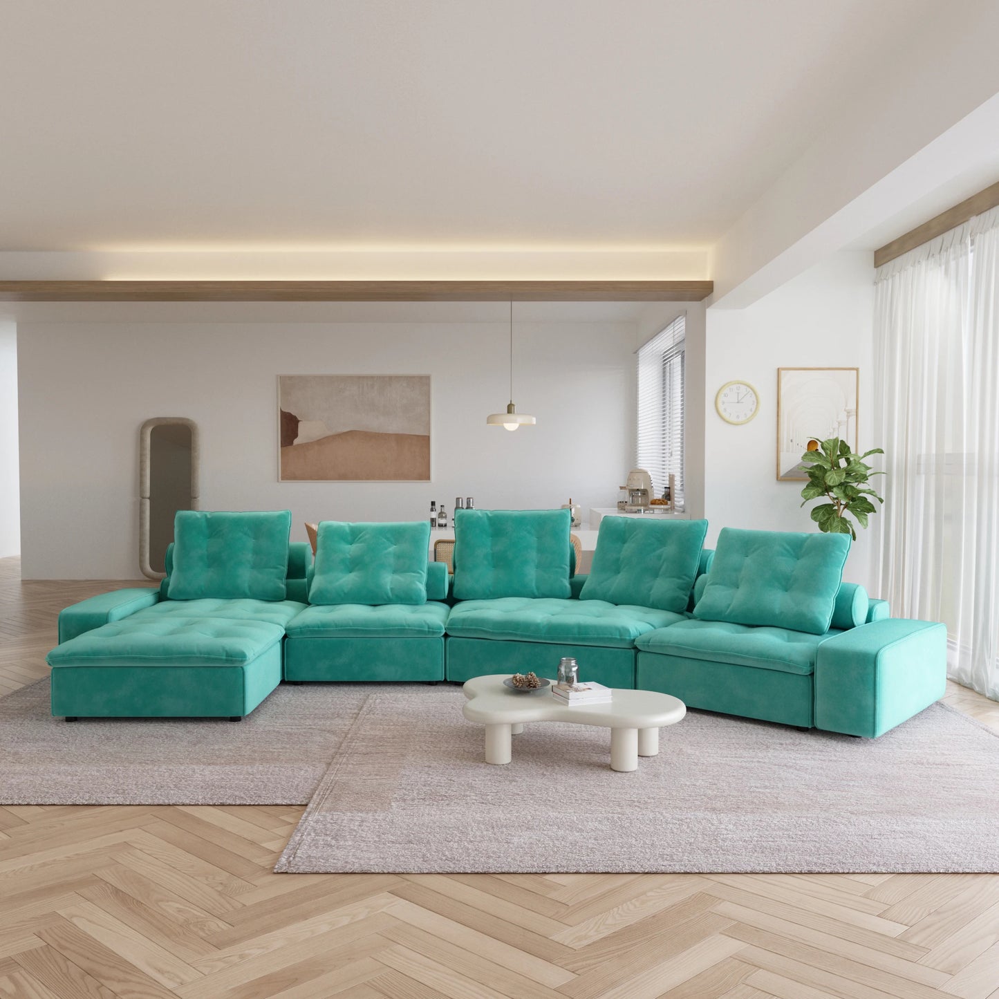 Down Filled Curved Cloud Sectional Sofa Oversized Couches Chaise Ottoman Stupendous Miami Sofa Adjustable Backrest