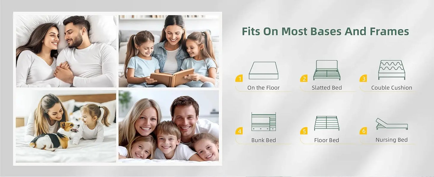 Twin Mattress, 10 Inch Twin Size Mattresses, 10 Inch Hybrid Pocketed Coil Mattress in a Box with Gel Memory Foam, Medium Firm, C