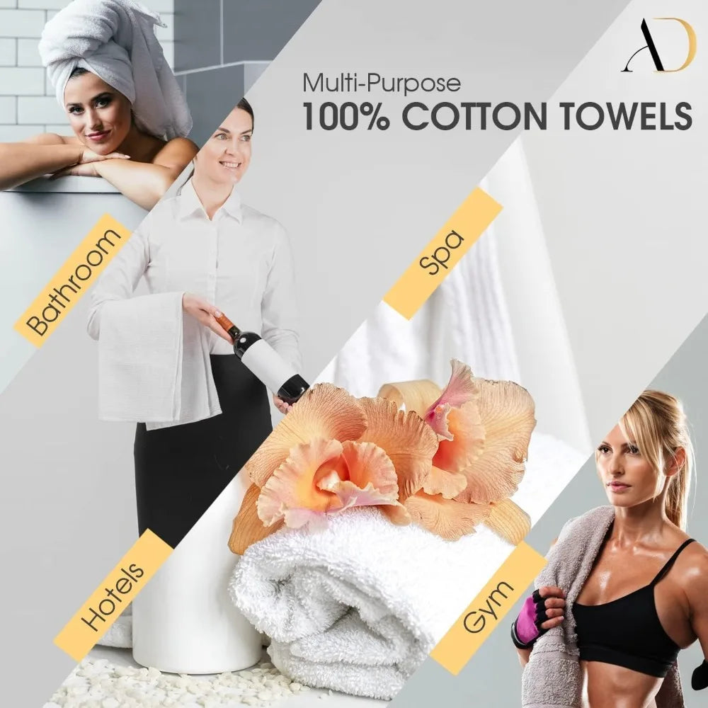 100 Percent Cotton Fingertip Towels 12x12 Inches 600 GSM