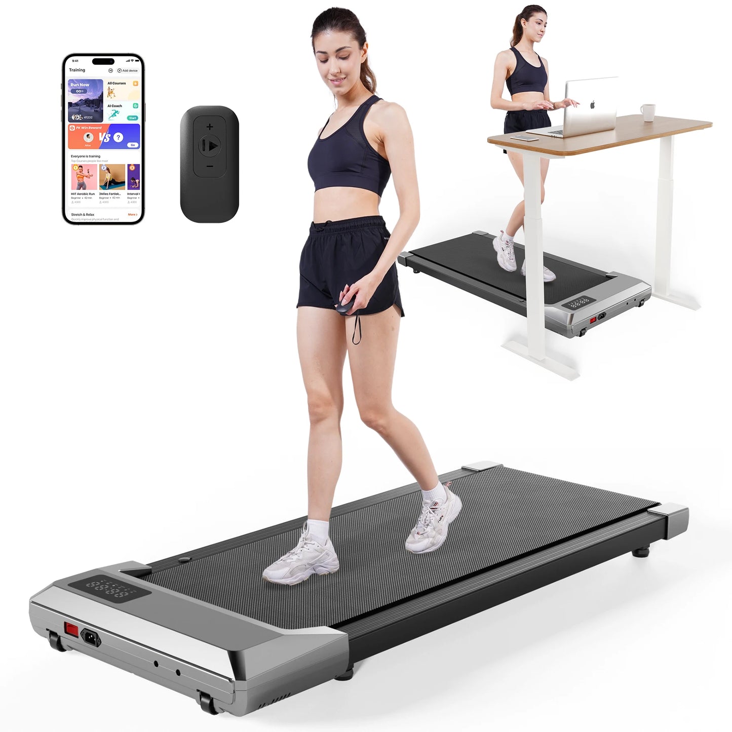 350lbs Treadmill for Home 2.5HP Treadmills Walking Pad LCD Digital Data Display 2in1 Walking Running Fitness Exercise Machine