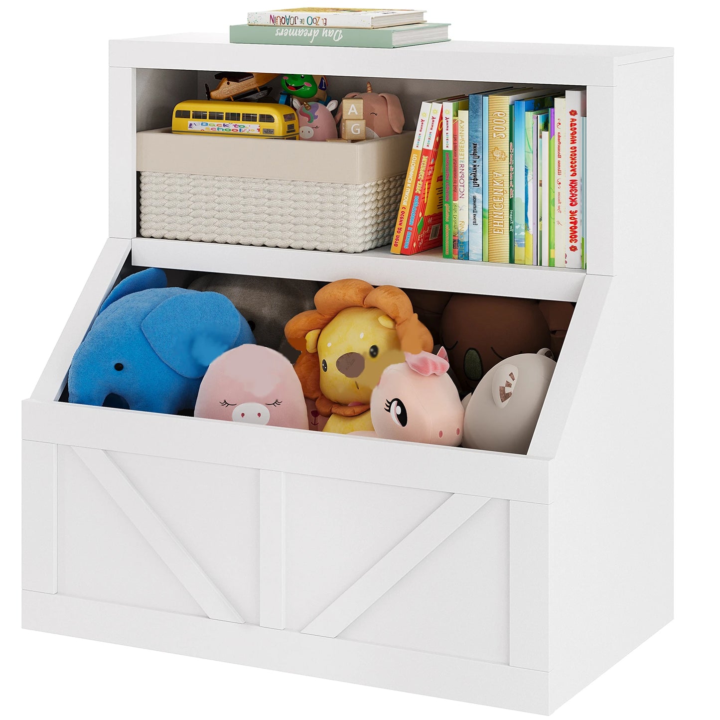 Kids Bookcase Toy Storage Organizer Cabinet Children Bookcase Wooden Toy Storage Cabinet for Playroom Nursery Hallway School