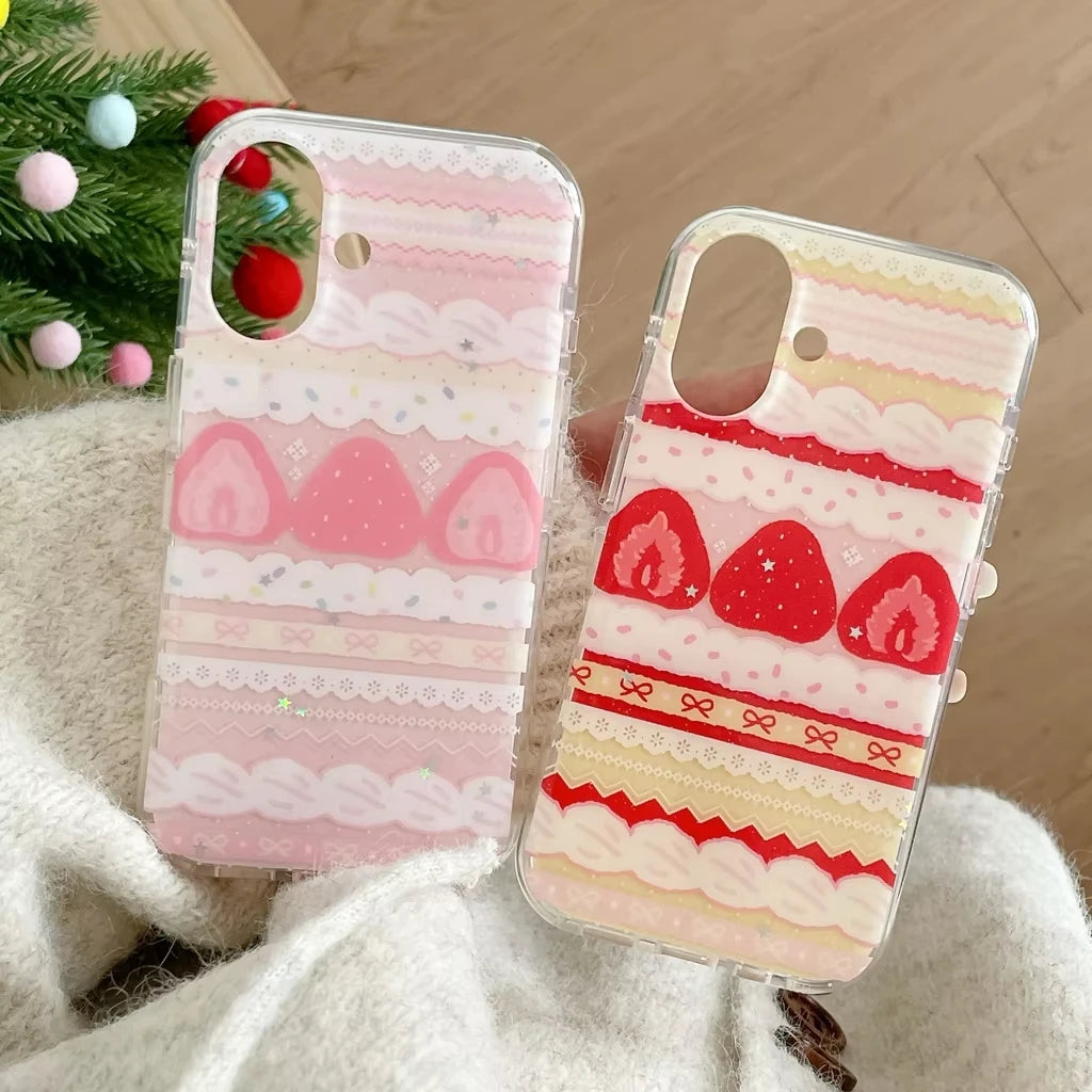 Cute Strawberry Bowknot iPhone Case.Kawaii Protective Phone Cover
