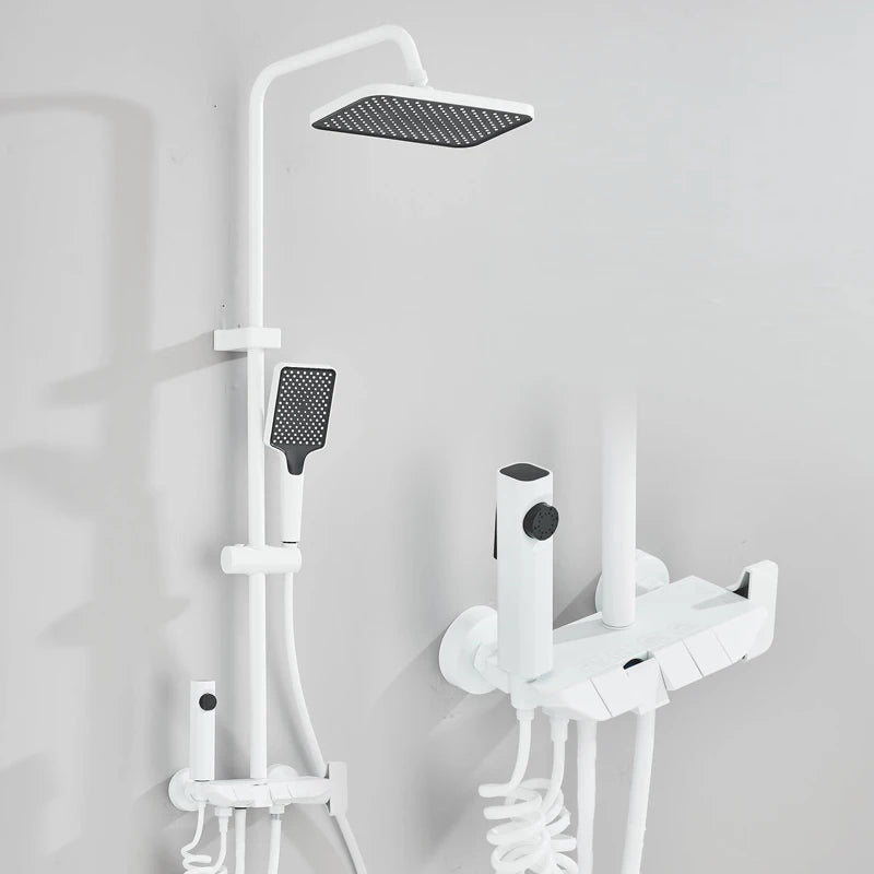 Rozin Black Smart Digital Display Shower Faucet Set Piano