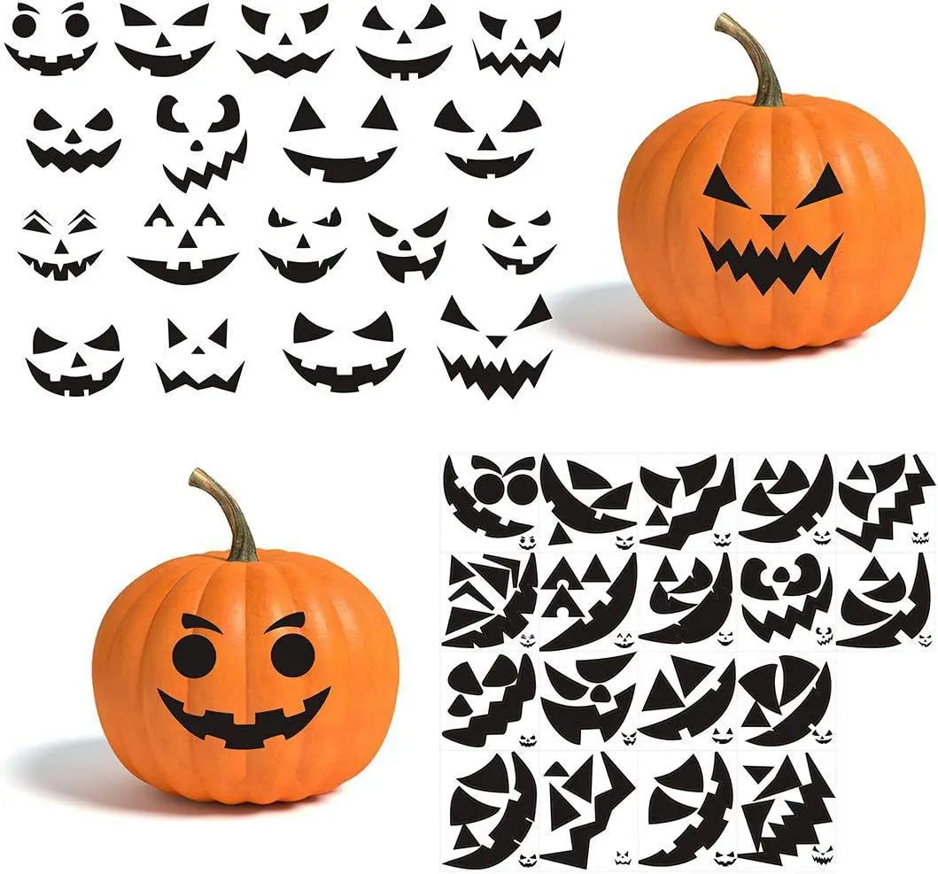 Halloween Pumpkin Window Clings – Reusable Jack-O’-Lantern Window Stickers for Home, Office & Party Decorations