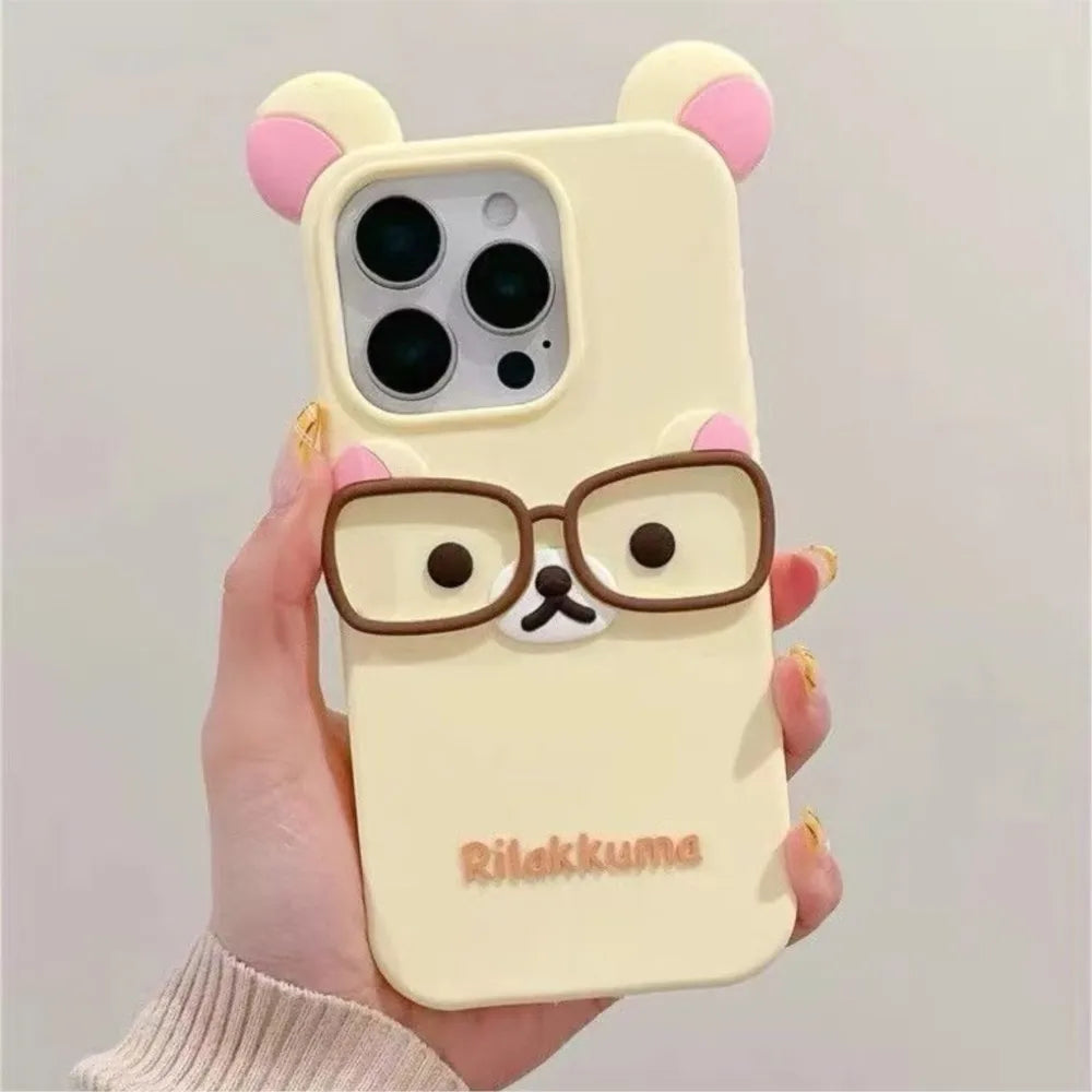 Cute Rilakkuma Bear Phone Case for iPhone Samsung