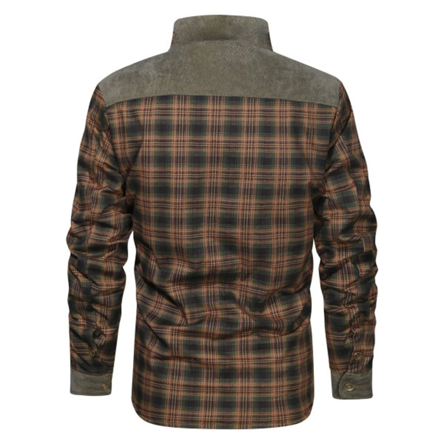 Men’s Fleece Lined Plaid Flannel Jacket .Warm Button Down Winter Coat