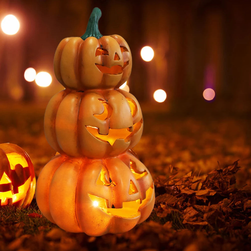 Halloween Light Up Stacked Pumpkins Indoor Outdoor Decor