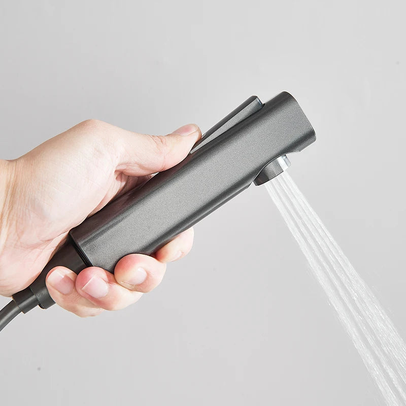 Rozin Black Smart Digital Display Shower Faucet Set Piano