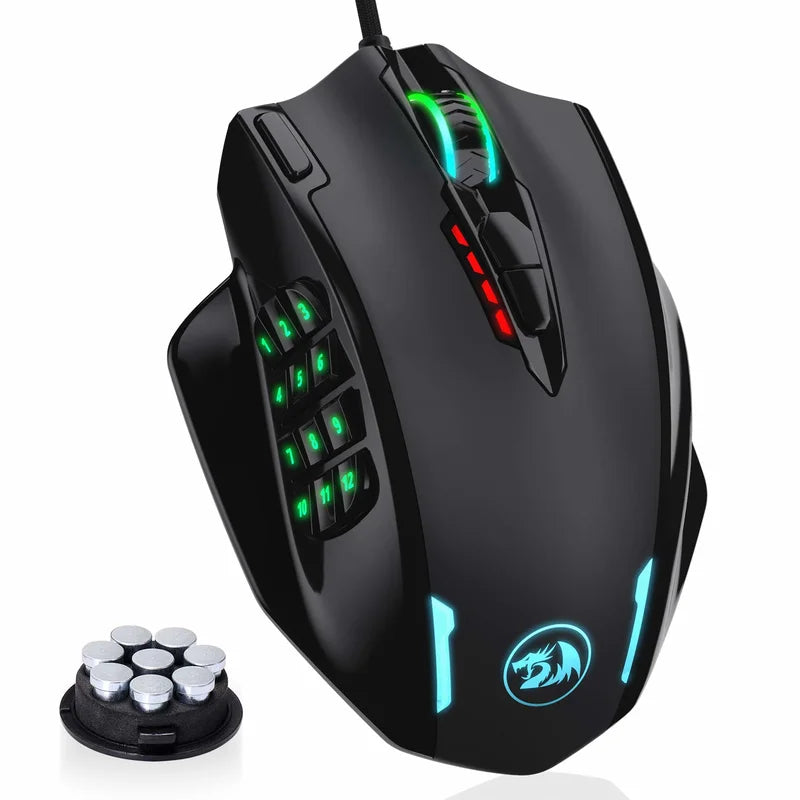 Redragon Wireless RGB Gaming Mouse with Programmable Buttons, Ergonomic Optical Mouse, Adjustable DPI for PC & Laptop