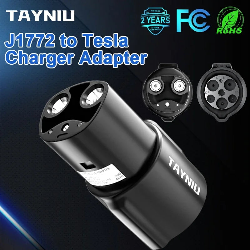 TAYNIU J1772 to Tesla Charger Adapter Max 80A 280V Connecting Seamlessly to SAE J1772 Charging Stations & Tesla Model 3/Y/X/S