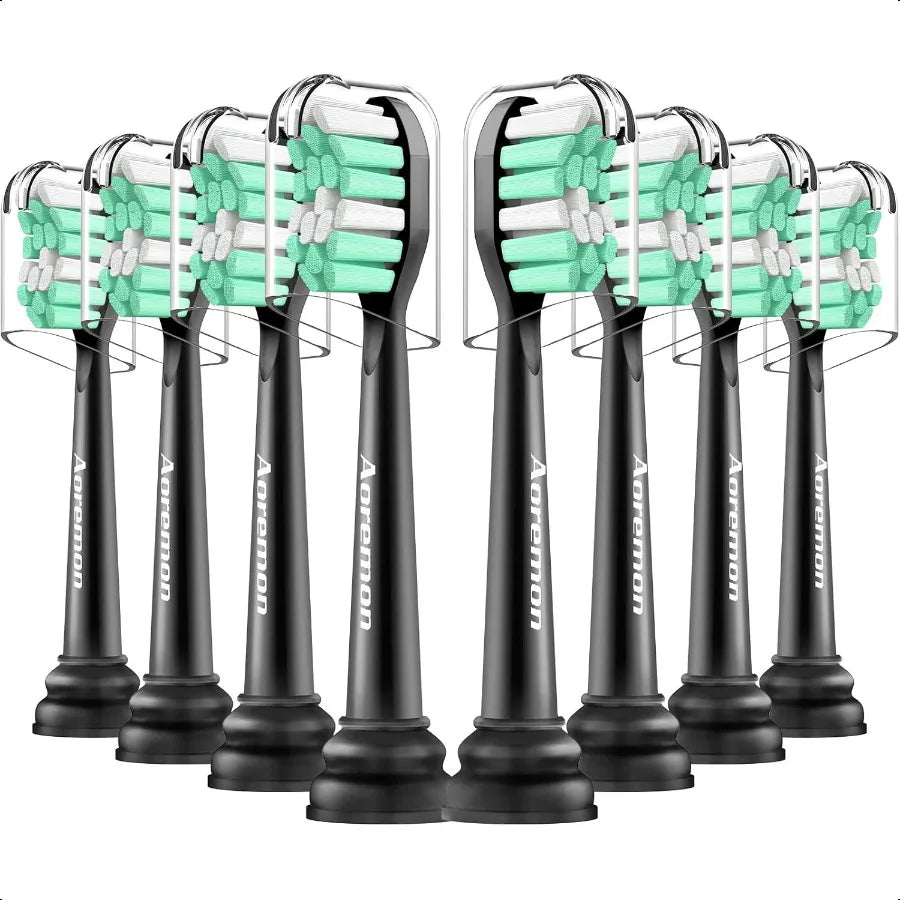 Sonicare Replacement Heads For Philips Snap On Black 8 Pack