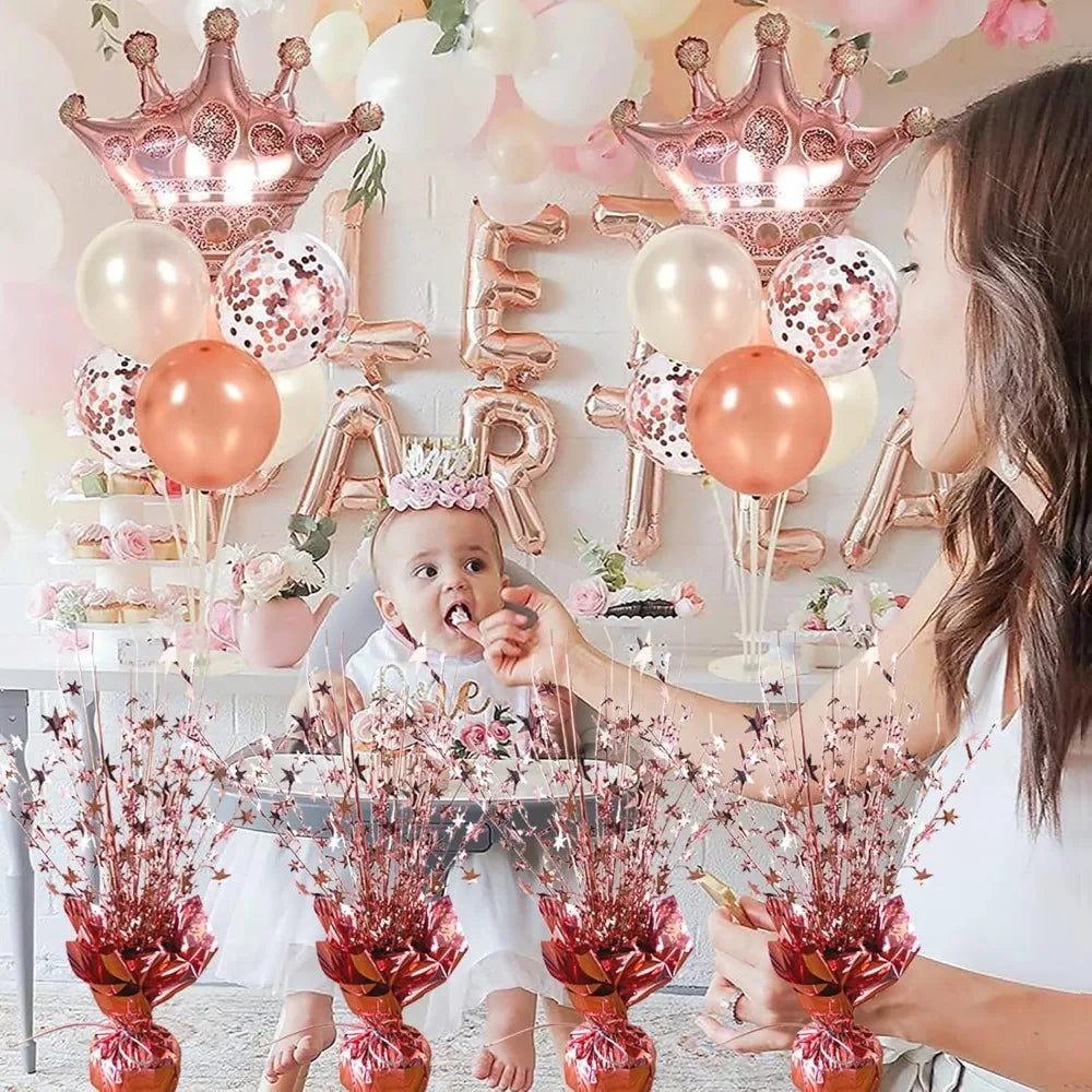 6 Pack Metallic Foil Spray Centerpiece Star Table Decoration Burst Table Centerpieces for Birthday Wedding Anniversary Graduation