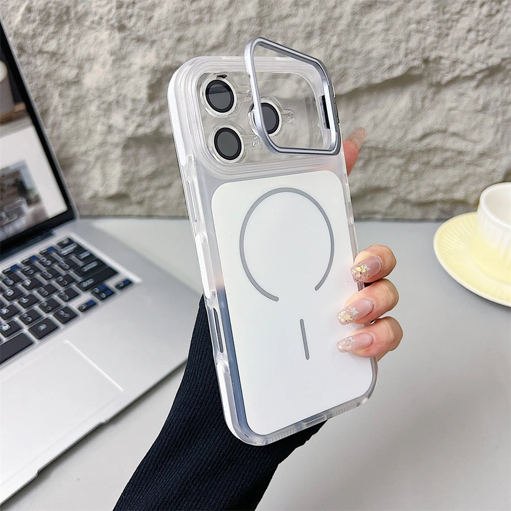Matte Magnetic Shockproof Phone Case with Protective Bumper