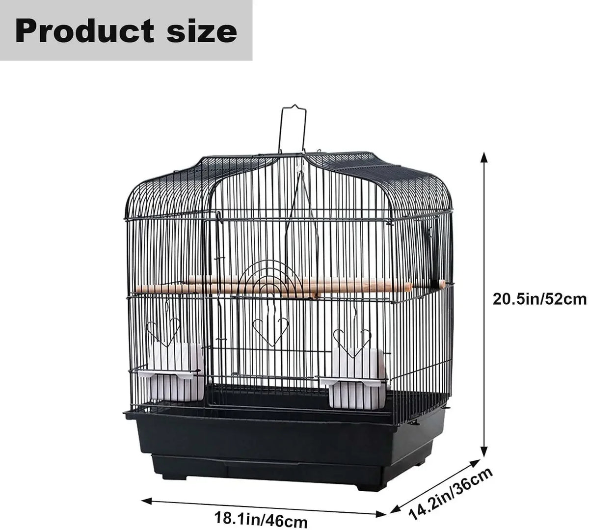 Portable Metal Bird Travel Cage with Carry Handle