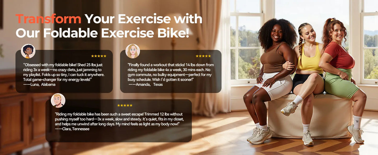 5-in-1 Foldable Exercise Bike with Adjustable Resistance for Home Cardio Workouts