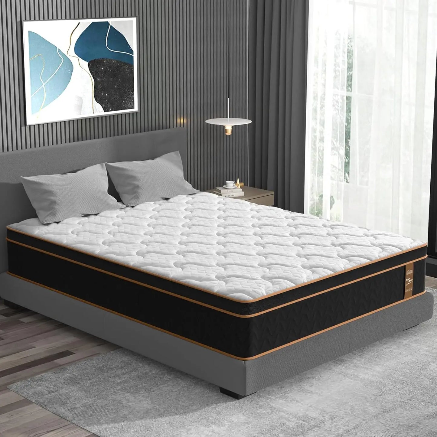 BedStory 10-14'' Hybrid Mattress, Gel Memory Foam & Pocket Springs for Pressure Relief, Twin/Full/King/Queen Size Mattress