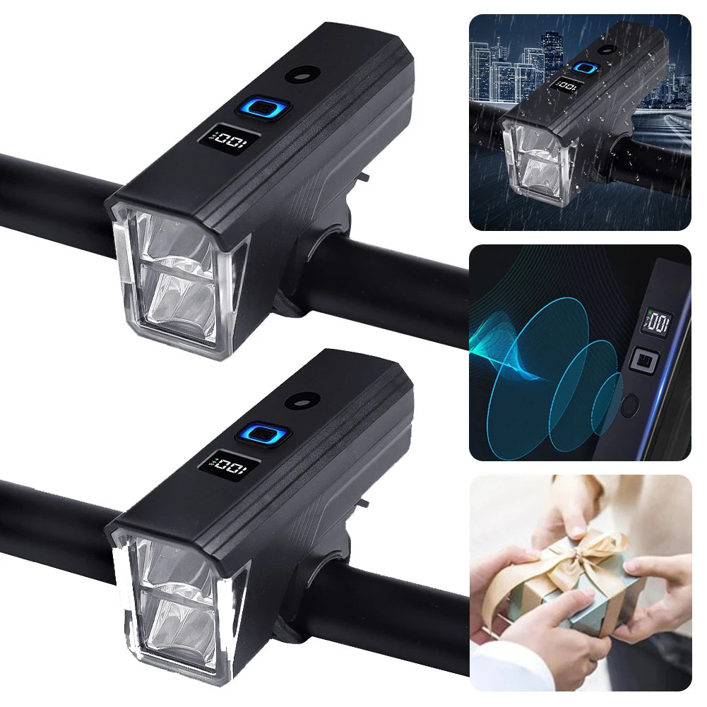 Bicycle Front Light Bicycle Light Waterproof Bike Flashlight Rechargeable Bicycle Head Light Automatic Sensor for Night Riding