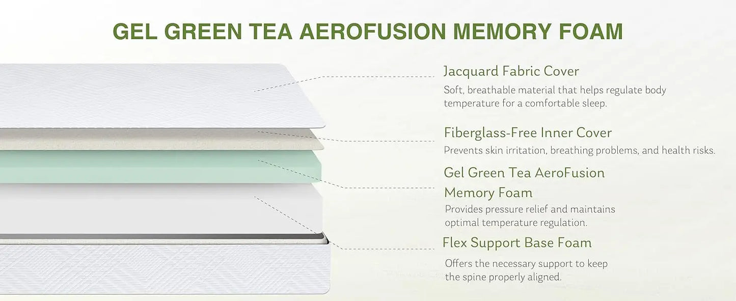 Twin Mattress in a Box 6 inch Mattresses for Kids Bed Single Size Daybed Individual Bunk Memory Foam Medium Firm