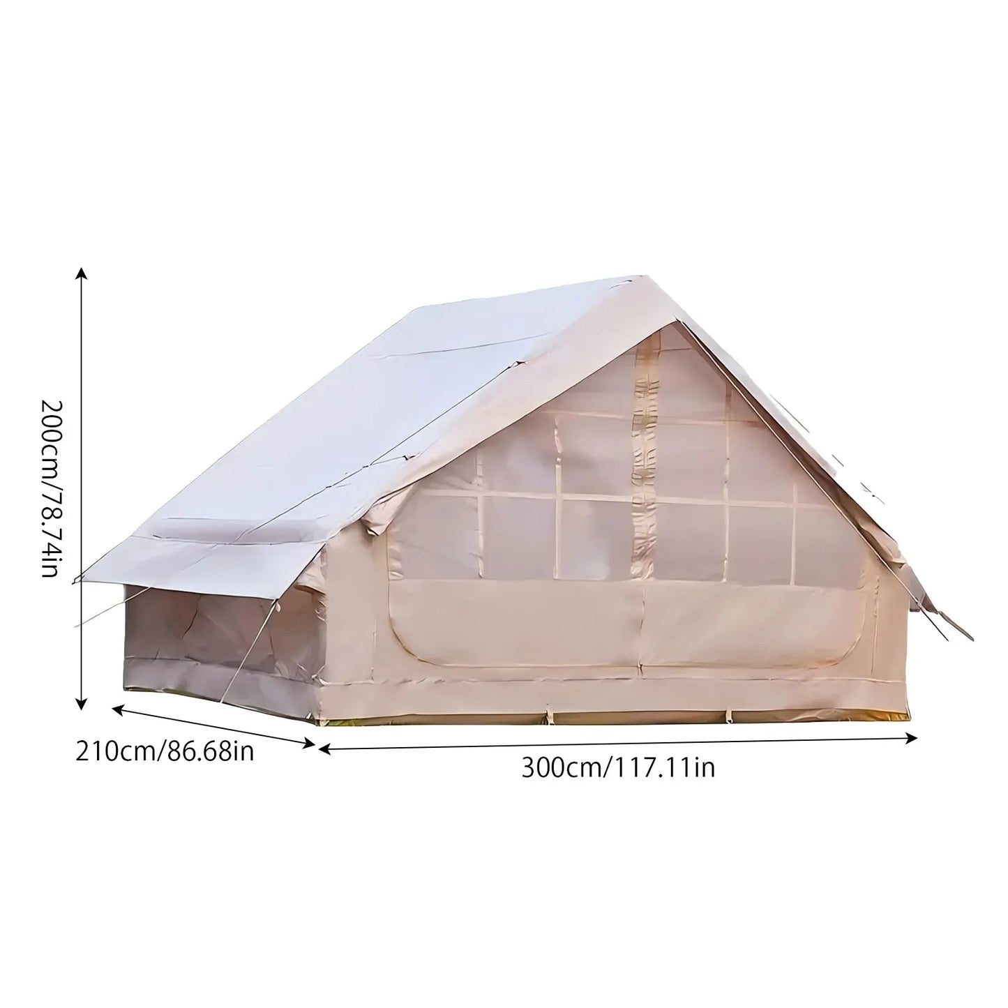 Large Inflatable Camping Tent with Skylight & Breathable Mesh Windows