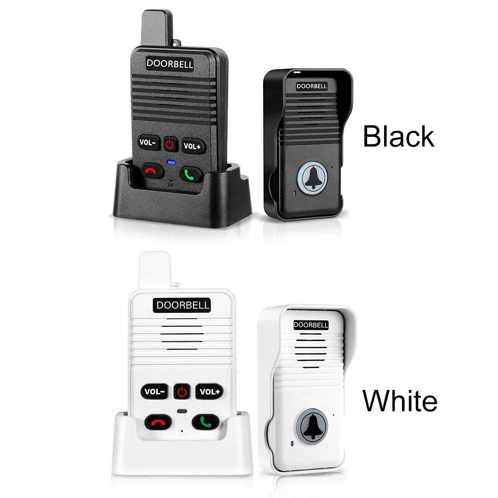 Wireless Voice Duplex Intercom Doorbell with Rechargeable Battery House Home Audio Apartment Room Intercom for Factory Office
