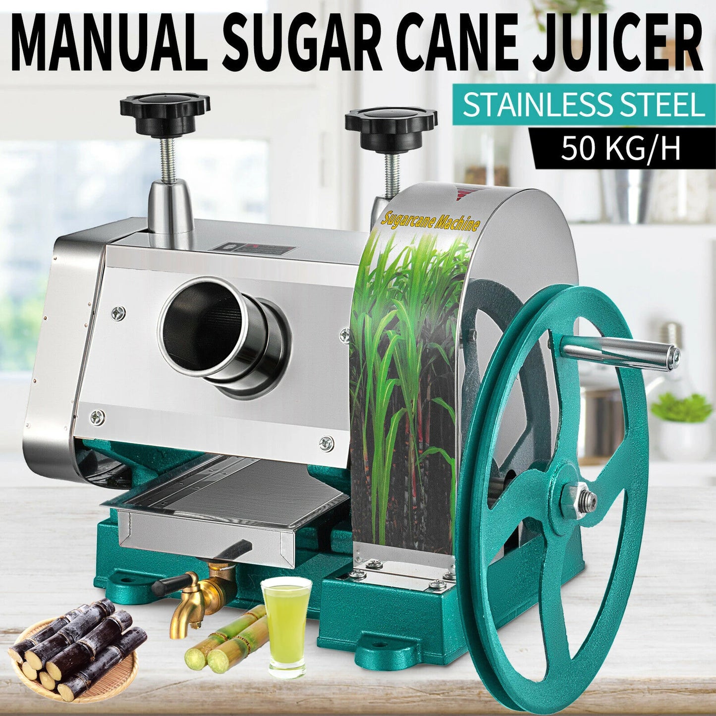 Manual Sugar Cane Juicer Stainless Steel 3 Roller Press