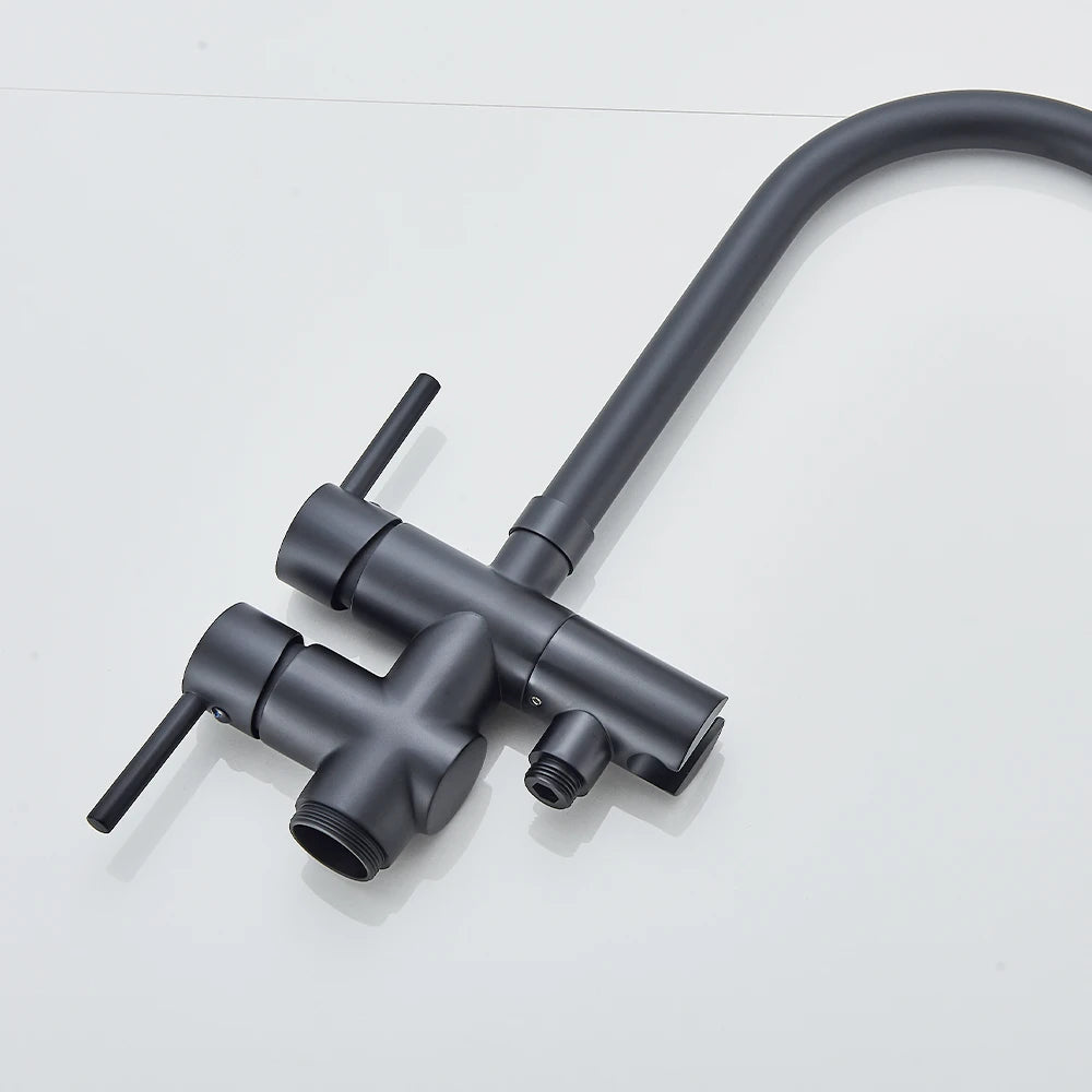 Black Bathroom Bathtub Faucet With Hand Shower Hot and Cold Faucet Floor Mounted Tub