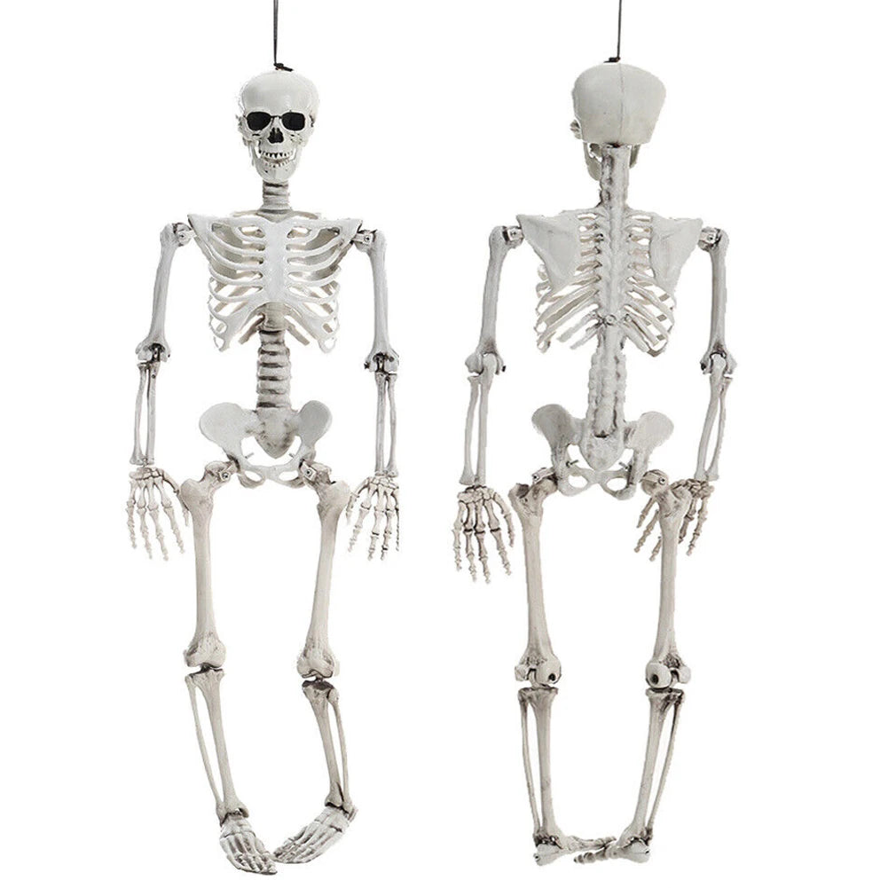 Full Life Size Human Skeleton Halloween Prop 90CM Haunted House Hanging Props Halloween Movable Skeleton Halloween Ornament Toys