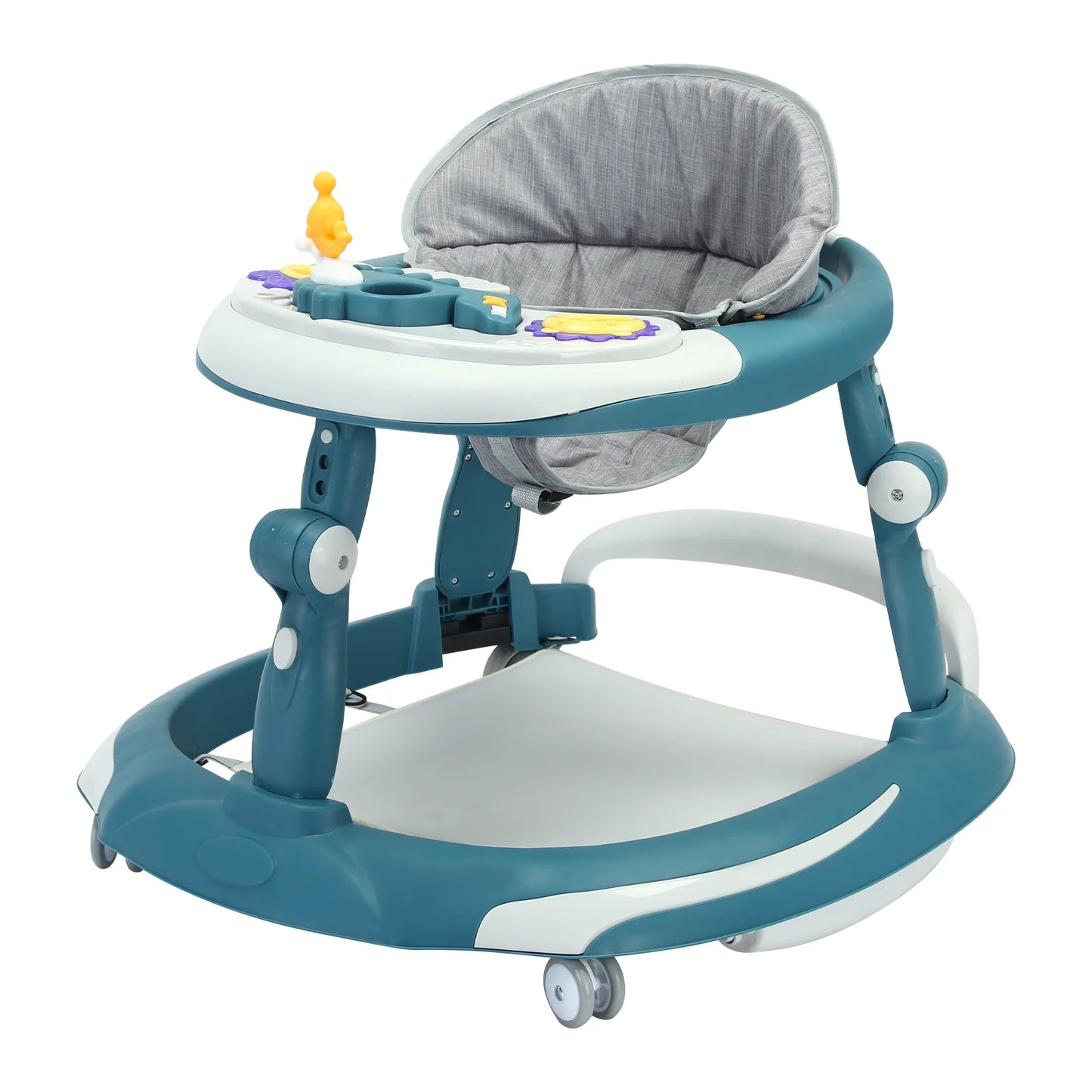 UBRAVOO Foldable Baby Walker with O-shaped legs & multi-function Rollover prevention, 6-18 Months, Adjustable Height, Music Toy