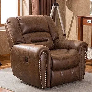 Electric Recliner Chair W/Breathable Bonded Leather, Classic Single Sofa Home Theater Recliner Seating W/USB Port (Smoky Gray)