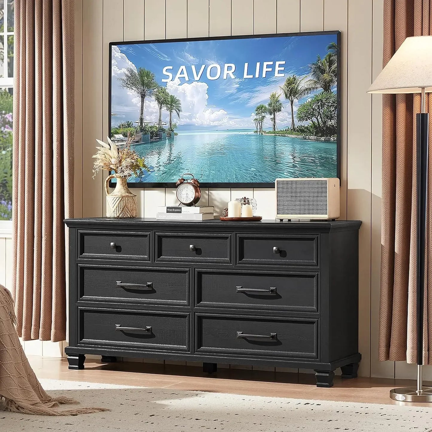3-Piece Farmhouse Bedroom Set with Dresser & Nightstands