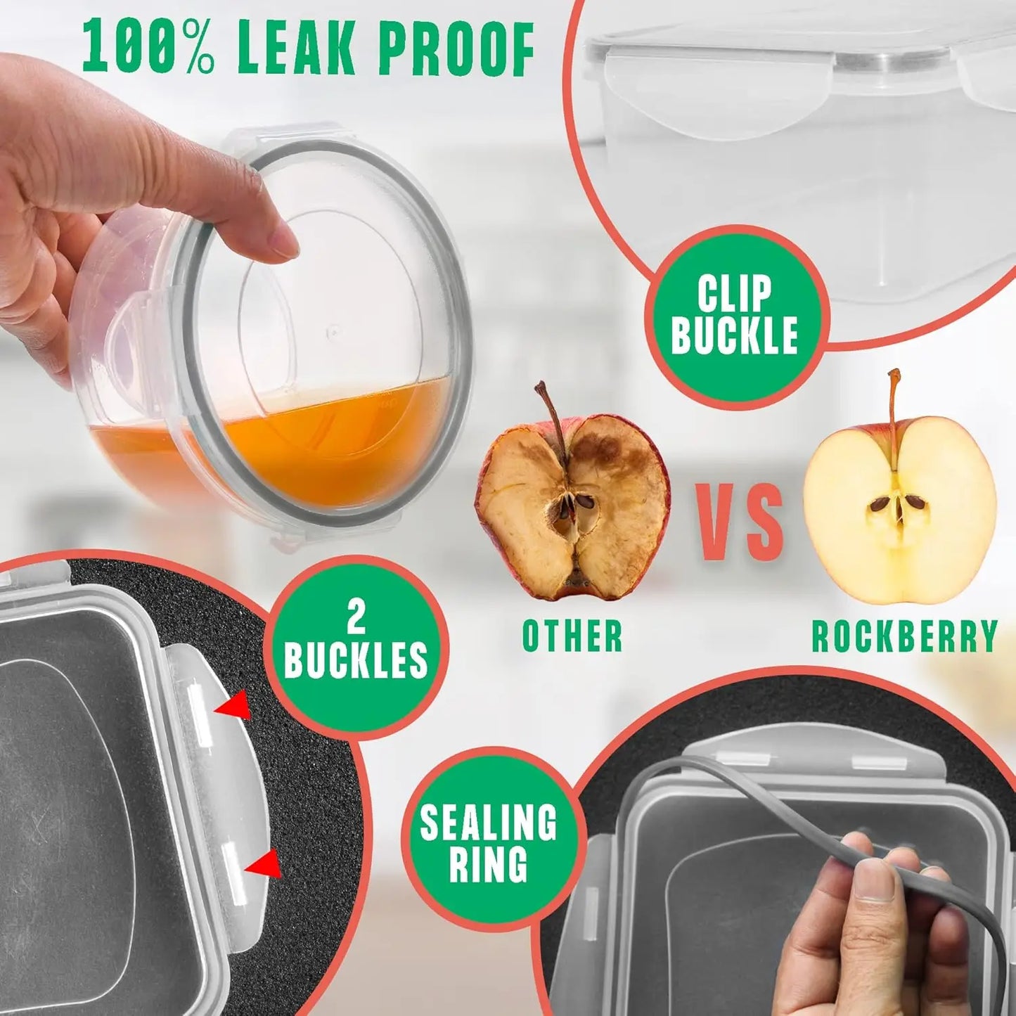 50 Pack 8 oz Plastic Food Containers with Lids, Leakproof & Microwave/Dishwasher/Freezer Safe, BPA Free for Meal Prep