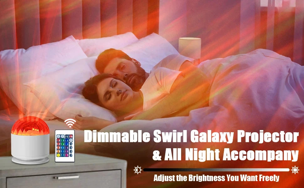 16-Color Aurora Galaxy Projector Night Light . Northern Lights Water Ripple LED Lamp with Remote Control