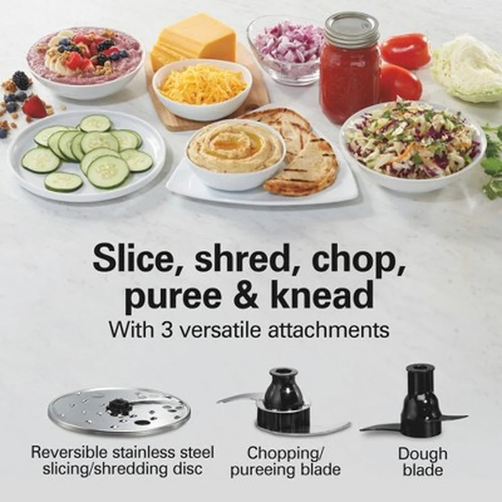 12 Cup Food Processor 500W Big Mouth Chute 3 Speeds