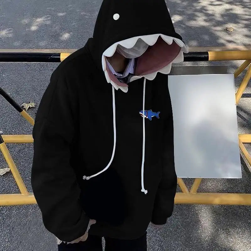 Shark Shape Hoodie Sweatshirt Blue For Men Women Unisex