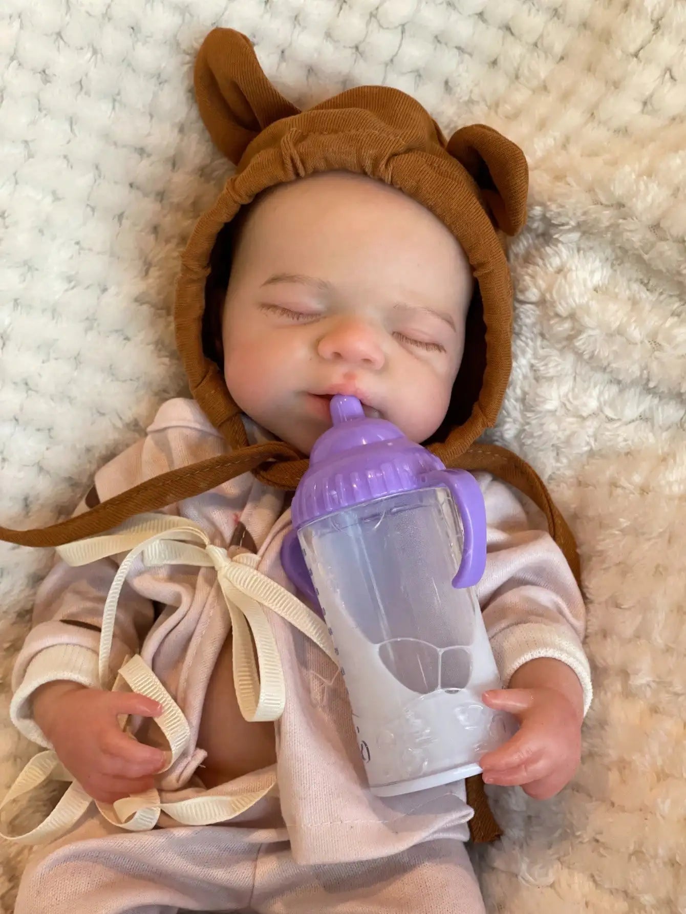 Saskia 13-Inch Silicone Pascale Reborn Doll: A Lifelike Handmade Baby Girl with Openable Mouth, Realistic Painted Veins Doll