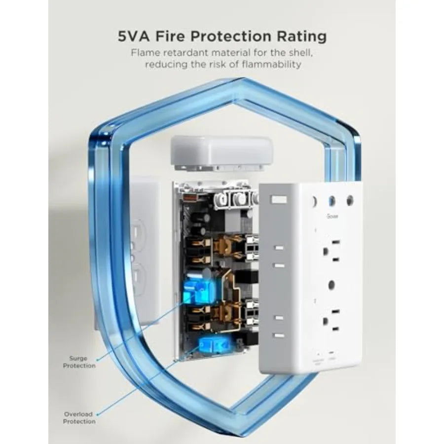 Smart WiFi Wall Outlet with USB Ports, Remote App Control, Alexa & Google Assistant Compatible