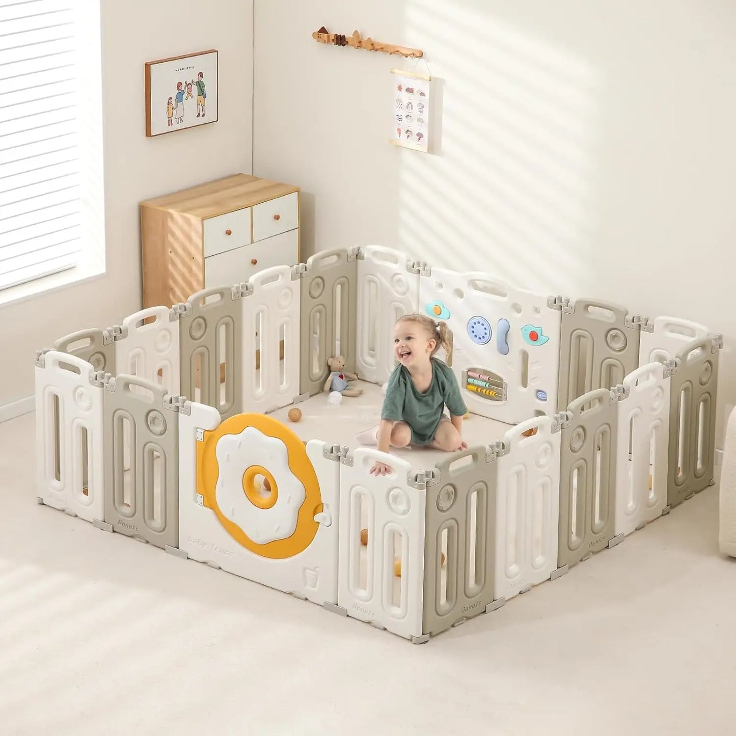 Foldable Baby Playpen With Safety Gate 14 18 22 Panels