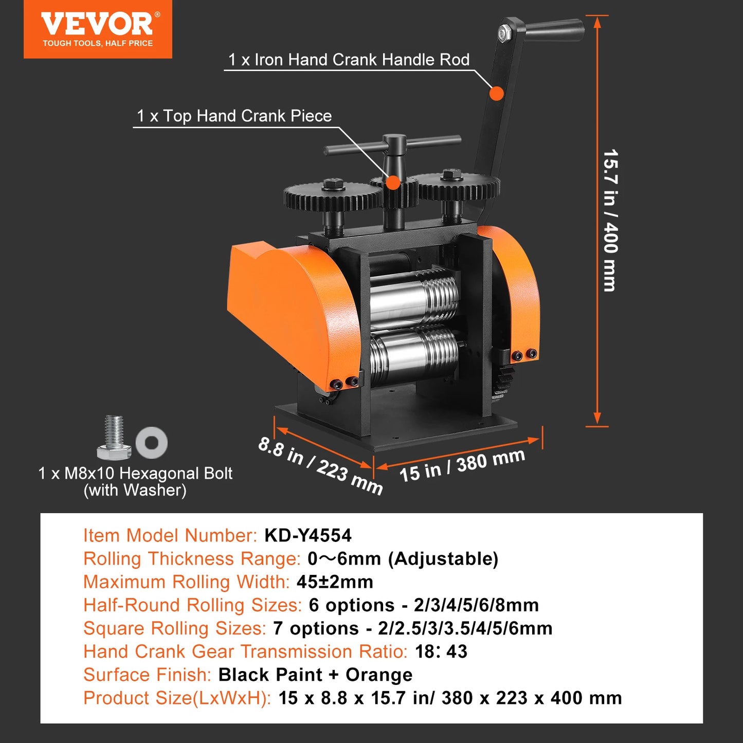 3-in-1 Jewelry Rolling Mill Machine 45/57/75/76mm for Metal Forming