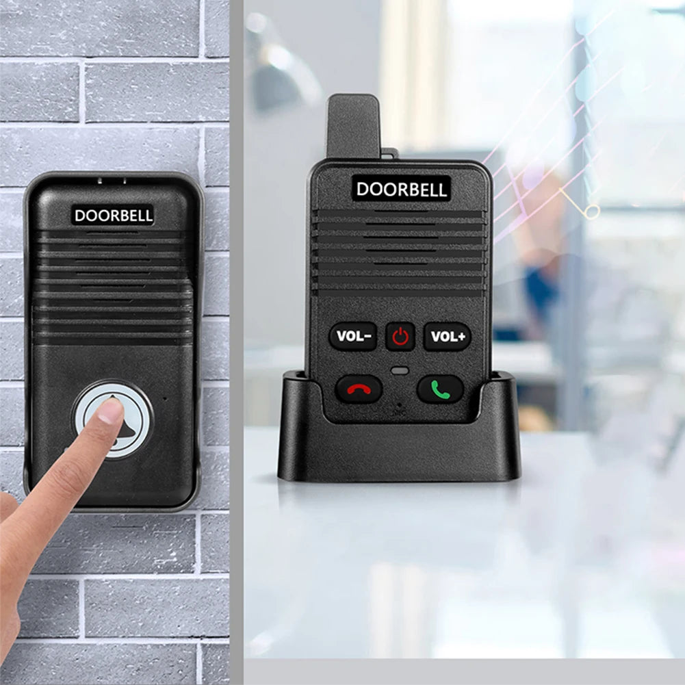 Wireless Voice Duplex Intercom Doorbell with Rechargeable Battery House Home Audio Apartment Room Intercom for Factory Office