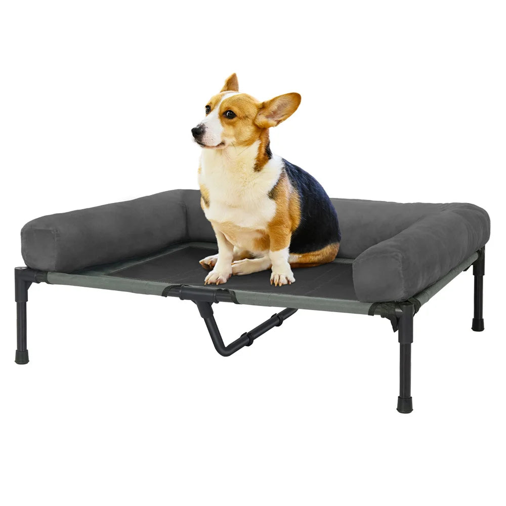 XXL Raised Cooling Dog Bed for Large Dogs | Elevated Outdoor Pet Cot with Breathable Mesh