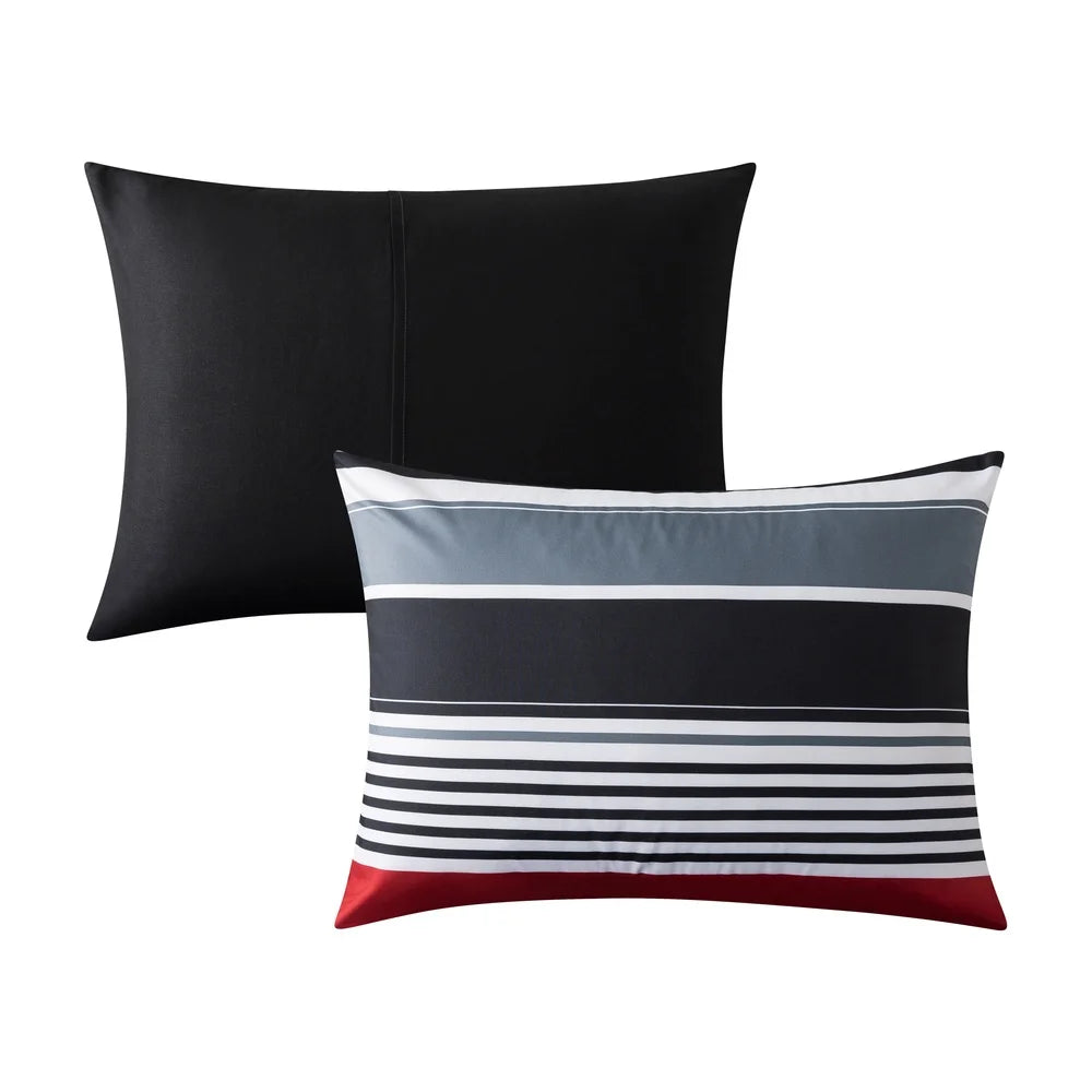 7 Piece Reversible Bedding Set Queen Comforter Sheets Pillowcases Shams Soft Polyester Machine Washable Unisex Storage Bag