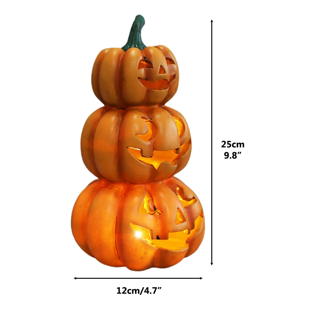 Halloween Light Up Stacked Pumpkins Indoor Outdoor Decor