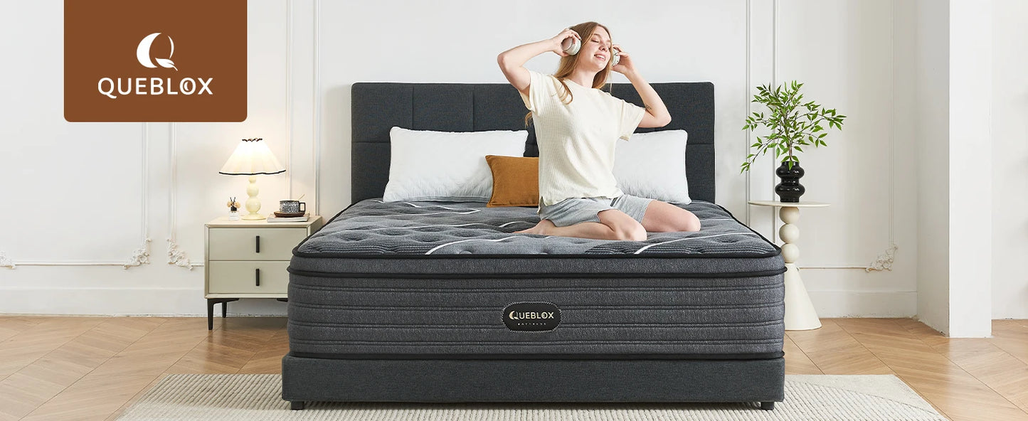 King Mattress 12 Inch Hybrid Mattress in a Box Medium Firm Memory Foam and Individual Pocket Springs for Pressure Relief CertiPU