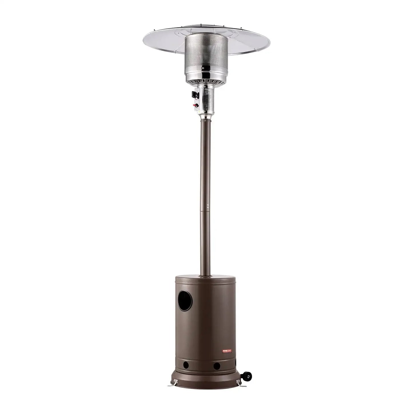 Propane Patio Heater 50000BTU Tall Hammered w/Round Table Outdoor Bronze