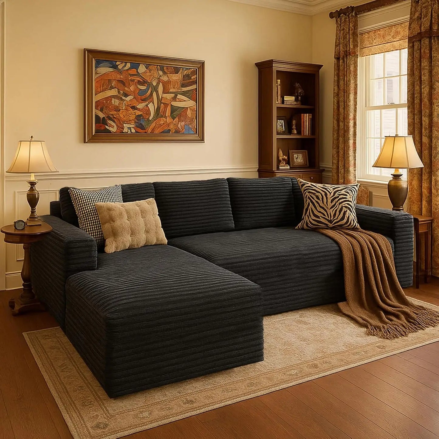 Cloud Sectional Couch with L-Shape Chaise Modern Modular Sofa with Deep Seat Modern Comfy Furniture Bedroom Lounge Dorm Office