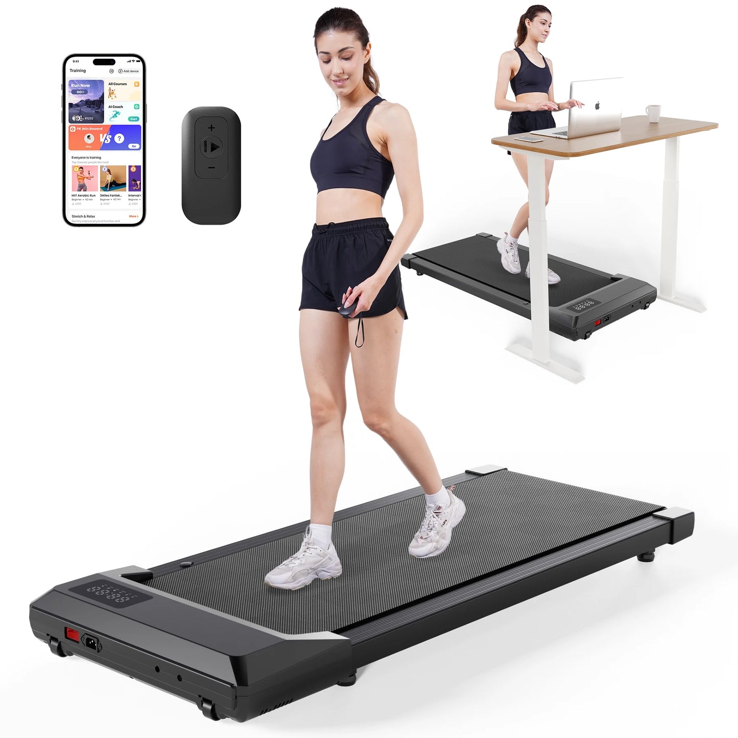 350lbs Treadmill for Home 2.5HP Treadmills Walking Pad LCD Digital Data Display 2in1 Walking Running Fitness Exercise Machine