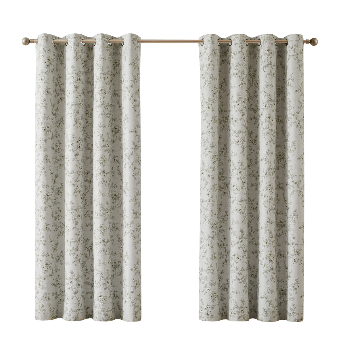 2-Panel Floral Print Blackout Curtains | Grommet Top Window Panels
