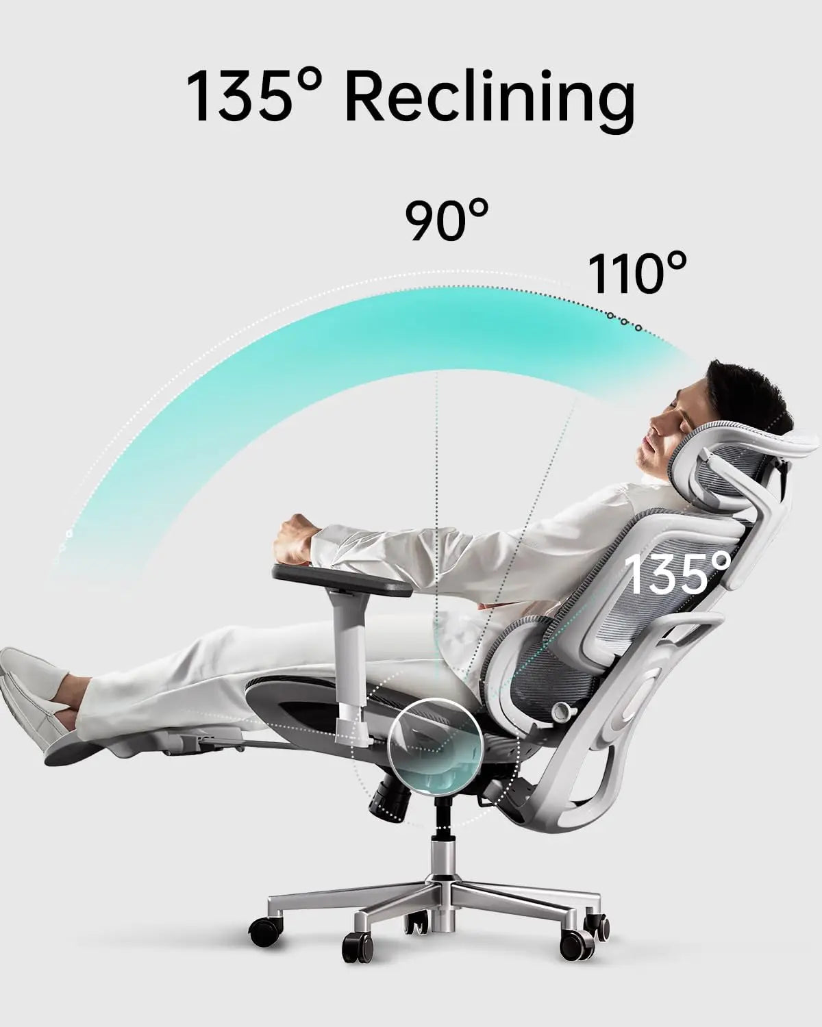 Ergonomic Mesh Office Chair with Adjustable Lumbar Support, 3D Armrests, Adjustable Headrest & Reclining High-Back Computer Desk Chair Description
