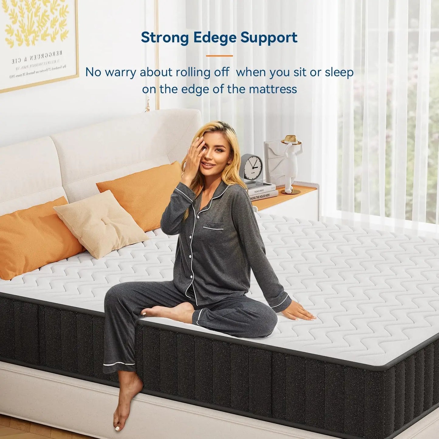 10 Inch Mattress Queen Memory Foam Mattress in a Box Cooling Charcoal Medium Firm Mattresses for Back Pain Relief CertiPUR US